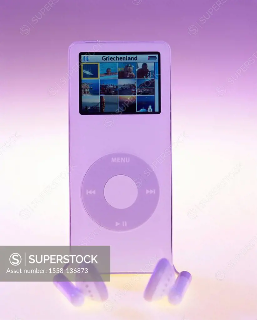 iPod nano, knows, Display, photos, ear-listeners, no property release, conversation-electronics, technology, digitally, Musik-Player, MP3-Player, MP3,...