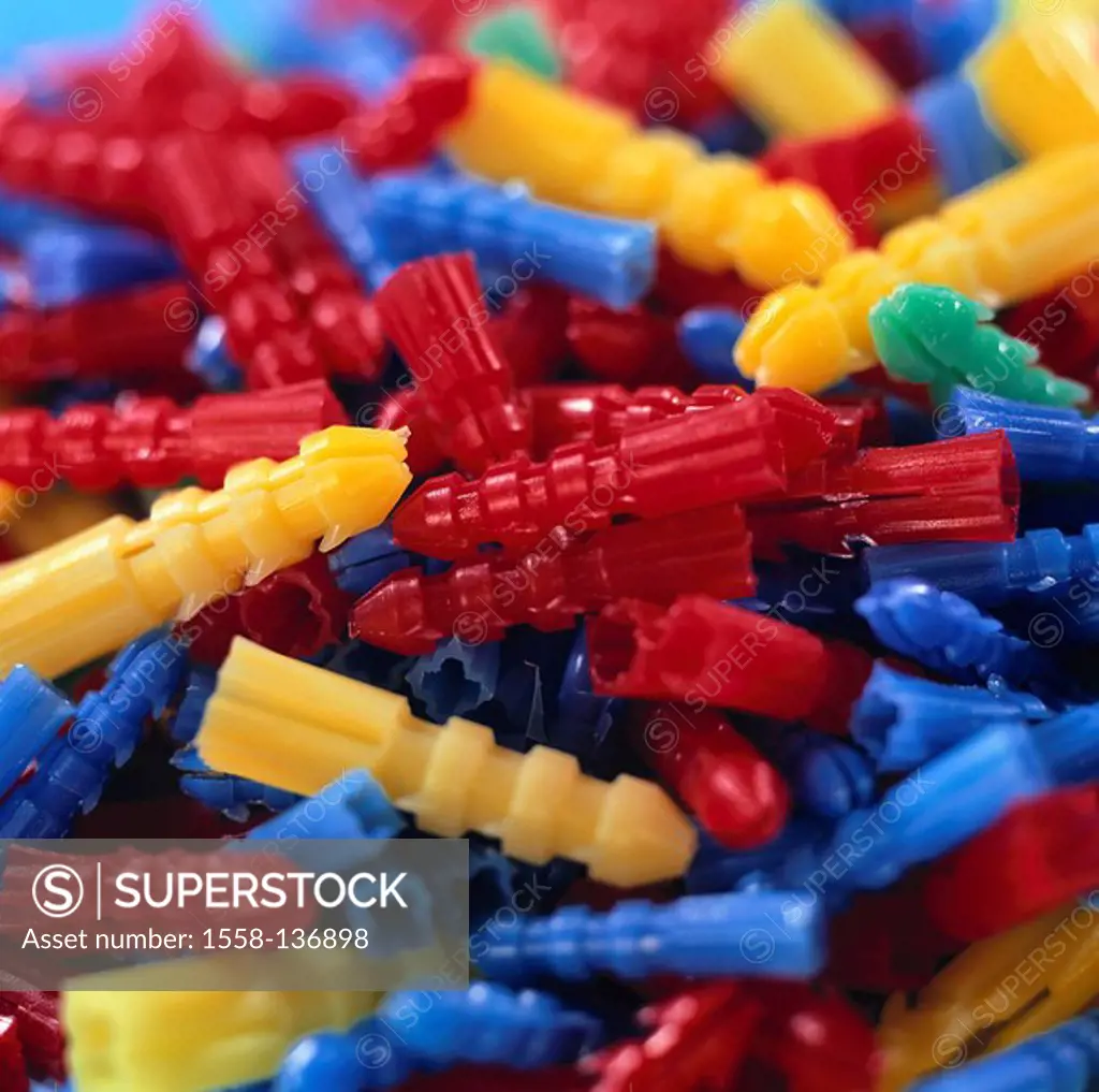 Plastic-dowels, colorfully, sizes, colors, differently, multiplicity, in confusion, craft, home-works, crafts, modules, accessories, dowels, screw-dow...
