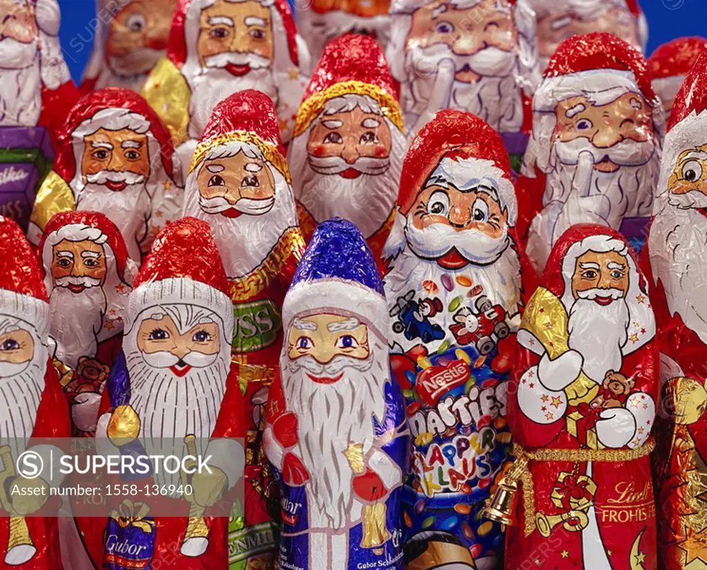 Christmas, Schokoladennikoläuse, no property release, Christmas time, Christmas-articles, Nikoläuse, Schokoladenerzeugnisse, chocolate-figures, chocol...