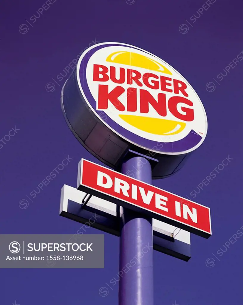Fast-restaurant, sign, Burger King, Drive in, no property release, economy, gastronomy, almost-food-chain, advertisement, sign, advertising-sign, adve...