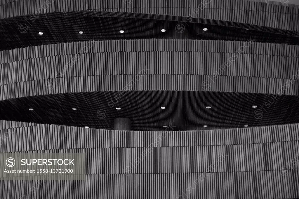 Black and white detail of the Opera in Oslo, Norway
