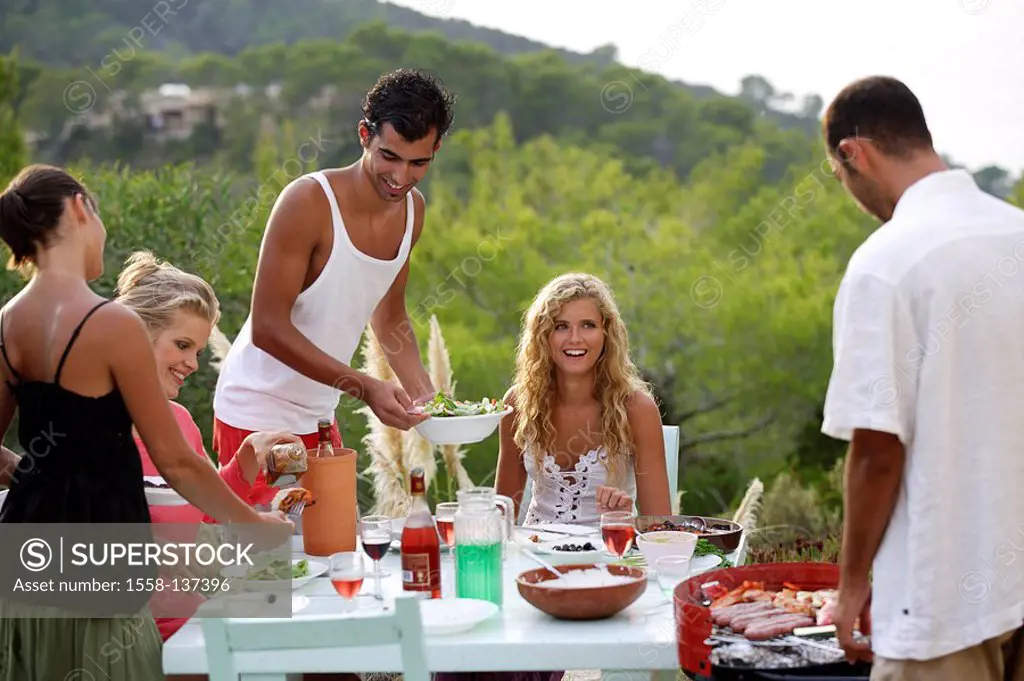 Garden-party, clique, cheerfully, man, charcoal-cricket, foods, cooks, people, garden-grill, grill, grill-property, rust, grill-meat, meat, grill-saus...