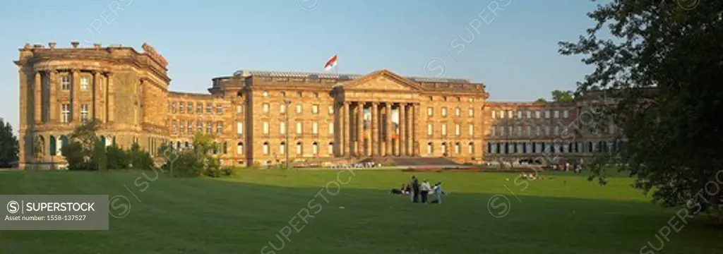 Germany, Hesse, Kassel, palace Wilhelm-height palace-park visitors dusk,
