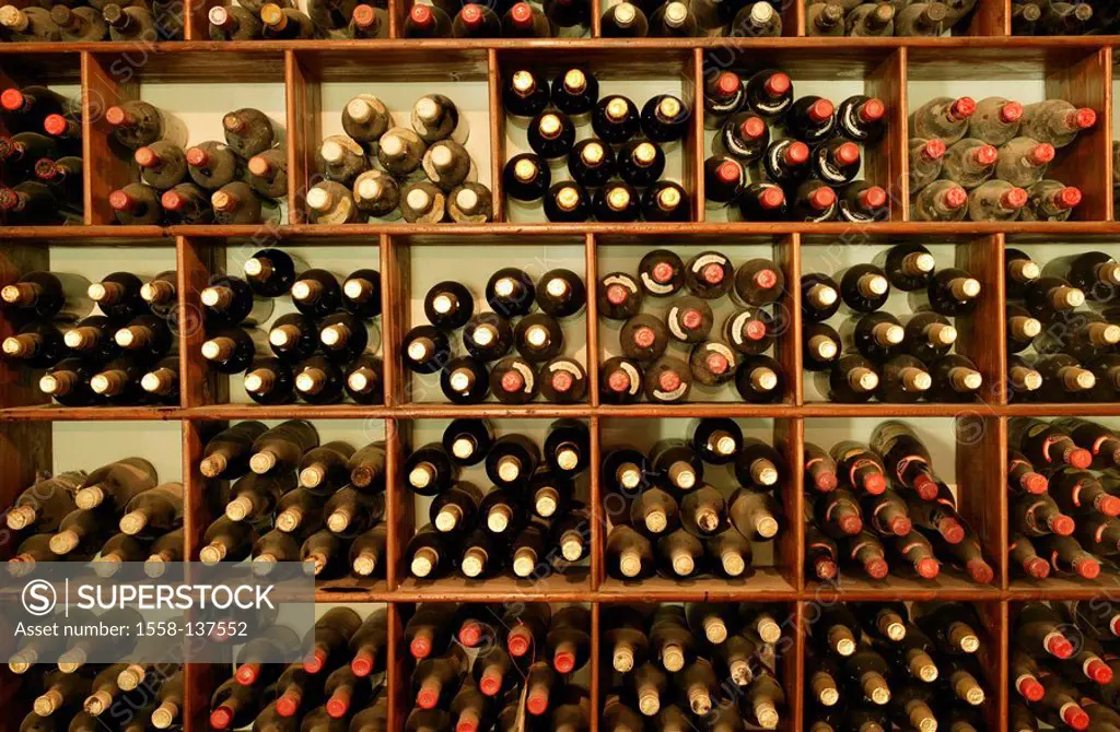 wine-cellar, shelf, wine bottles