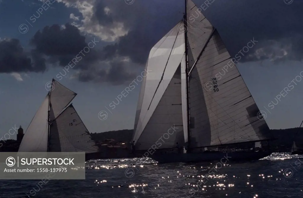 France, Cote d´Azur, St  Tropez, lake, sail-yachts, regatta,