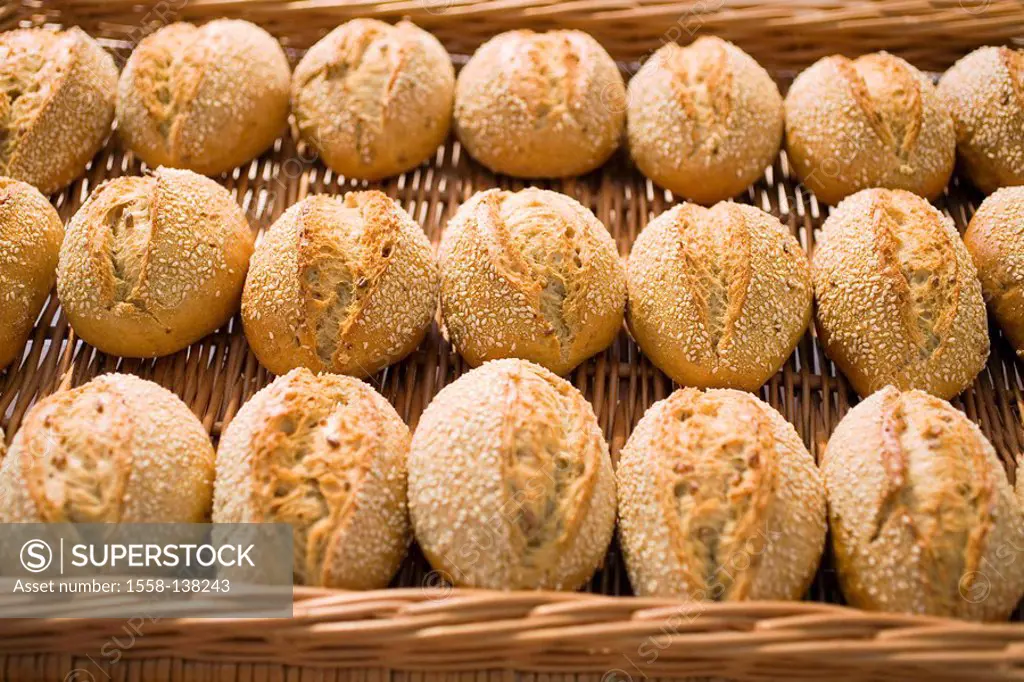 Bakery, display, rolls, business, indoors, basket, sale, bread-displays, forecastle-merchandise, offer, food, meal, sesame-rolls, sesame, sesame-grain...