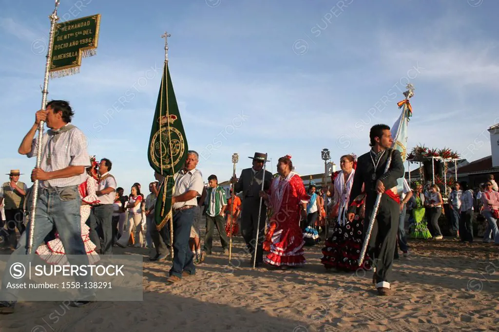 Spain, Andalusia, models move, standard-bearers, no El Rocio, Whitsun, release, Europe, tradition, tradition, culture, folklore, Pentecost, party, hol...