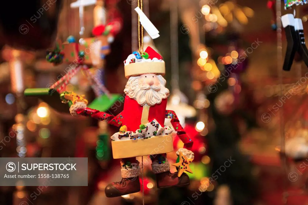 Christmas market, booth, Christmas tree decorations, St Nicholas,