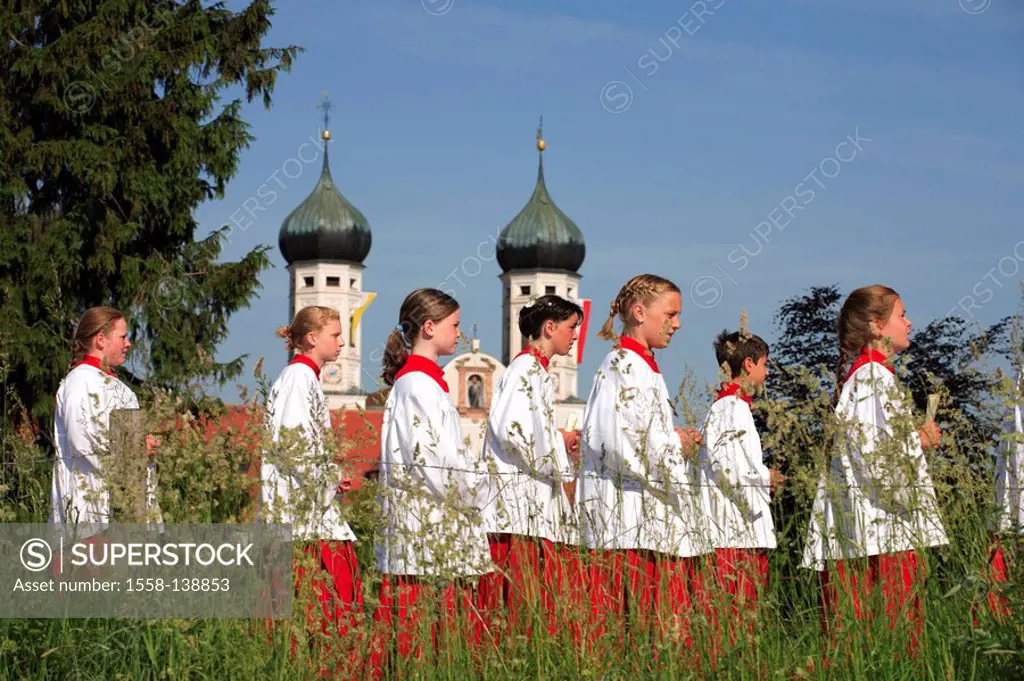 Germany, Bavaria, Benediktbeuern, Feast of Corpus Christi-procession,