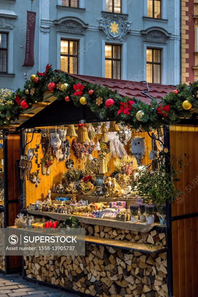 Christmas fair in the Old Town of Prague, Czech Republic, Europe