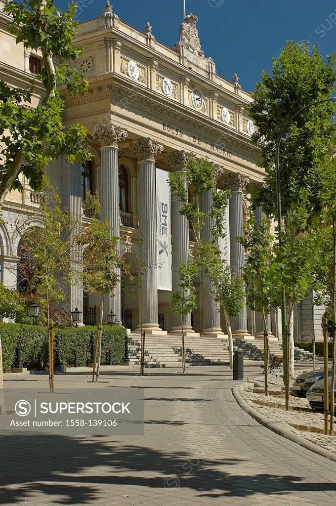 Spain, Madrid, entrance-portal, stock exchange, outside,