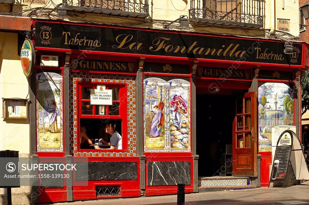 Spain, Madrid, pub, Taberna, facade, tile-pictures,
