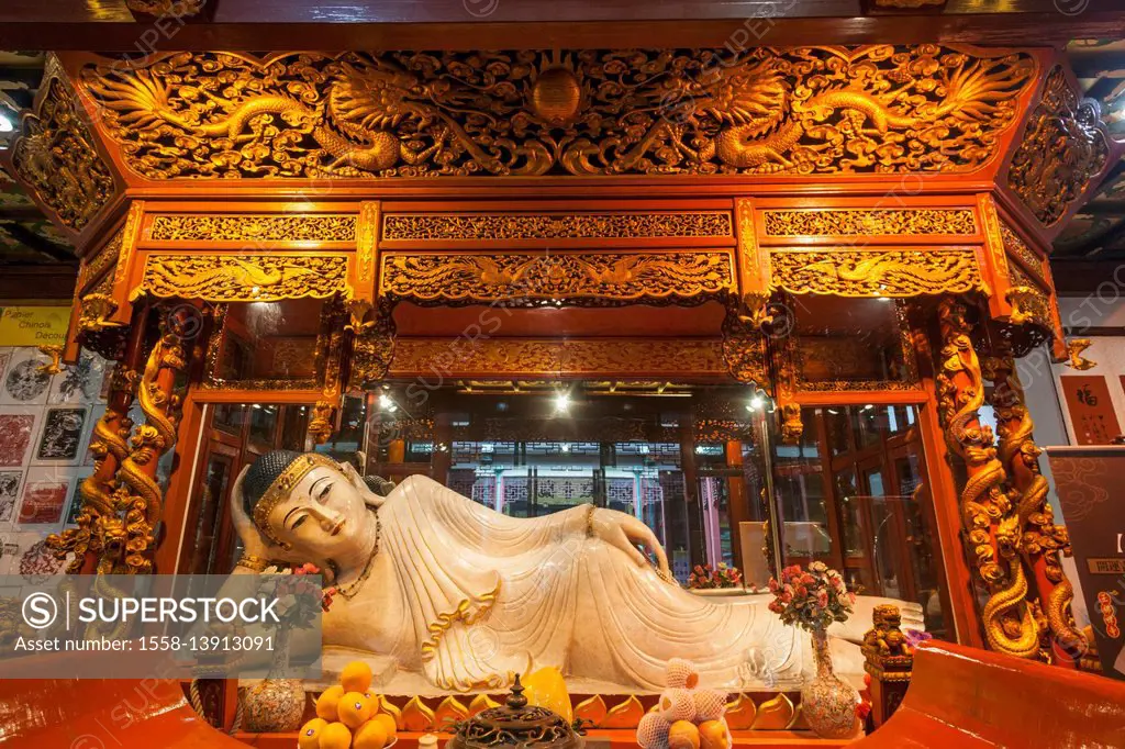 China, Shanghai, Jade Buddha Temple, Reclining Marble Buddha