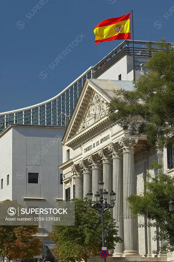 Spain, Madrid, Spanish´s national-parliament, outside,