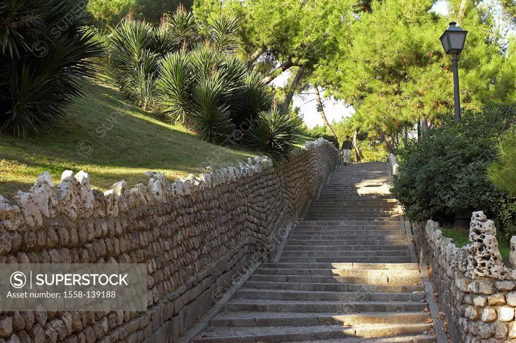 Spain, Madrid, Parque Del Oeste, stairway,