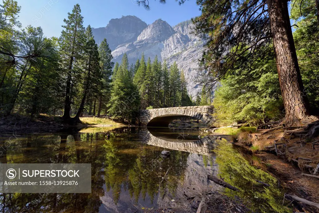 View in the Yosemite valley, the USA, California, Yosemite national park