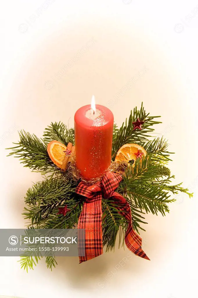 Christmas-decoration, Gesteck, candle,
