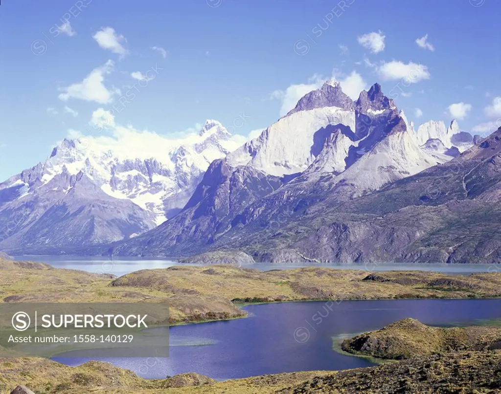 Chile, Patagonia, Torres Del Paine national-park, brine Pehoe South America Latin America destination sight, nature, landscape, UNESCO-Weltkulturerbe,...