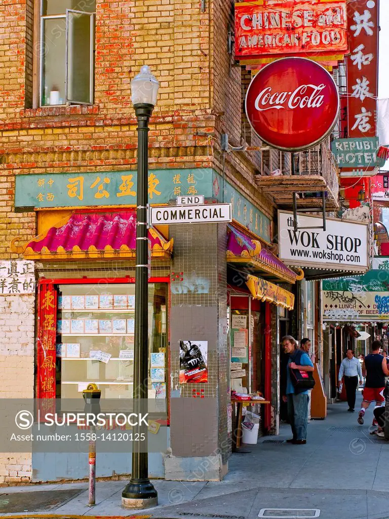 Street Corner, Chinatown, San Francisco, California, USA