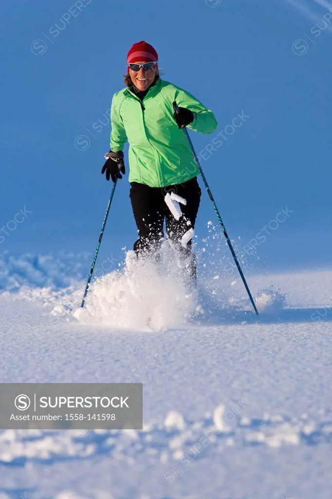 Woman, ski-cross-country skiing, winter-landscape,