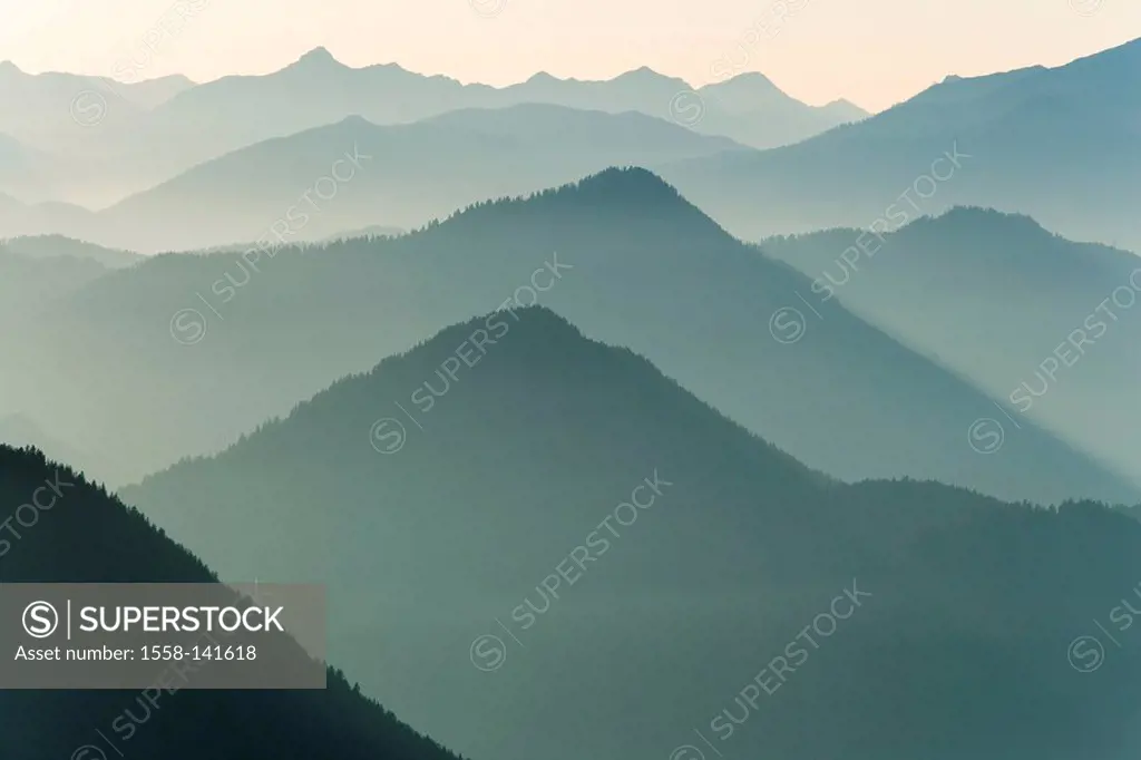 mountain scenery, fog, nature
