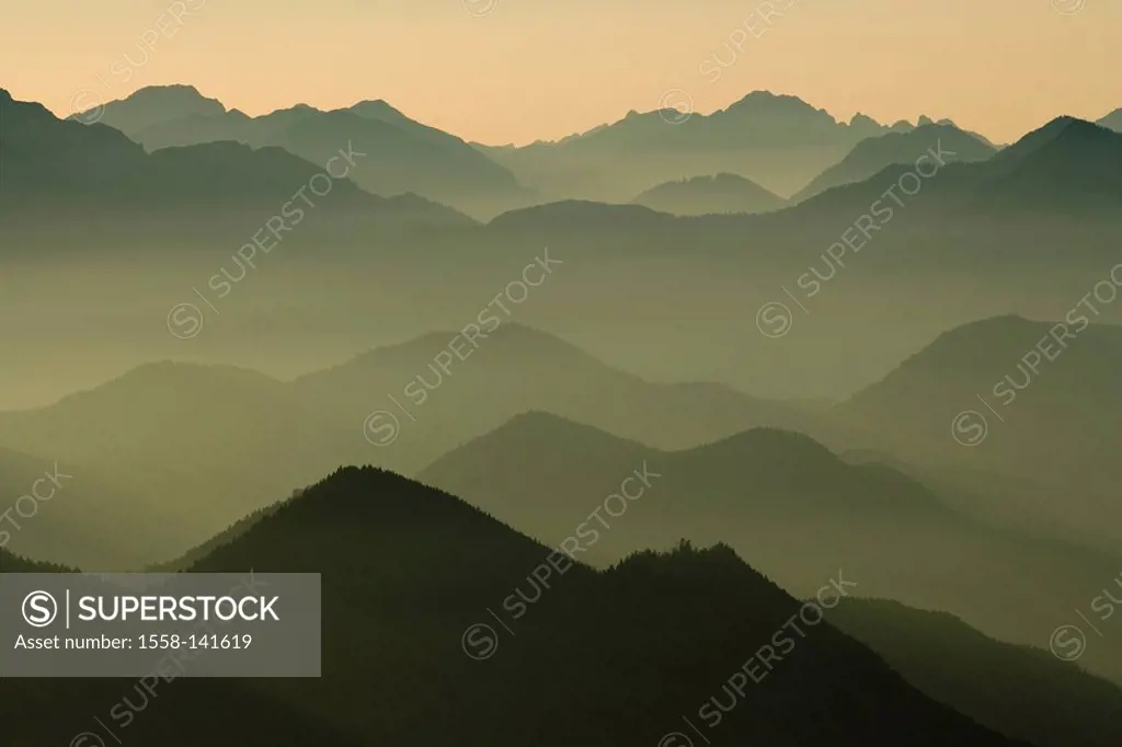 mountain scenery, fog, nature