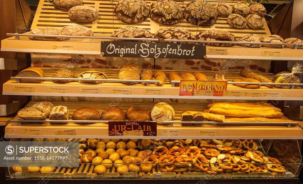 Bakery and typical bread of Bavaria Southern Germany Europe
