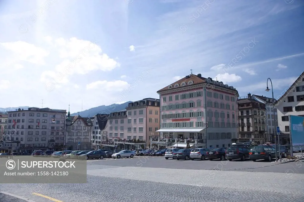 Switzerland, canton Schwyz, Einsiedeln, place of pilgrimage, city view