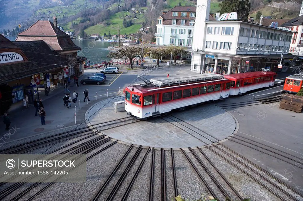 Switzerland, Lake Lucerne, Vitznau, Rigi-Bahn