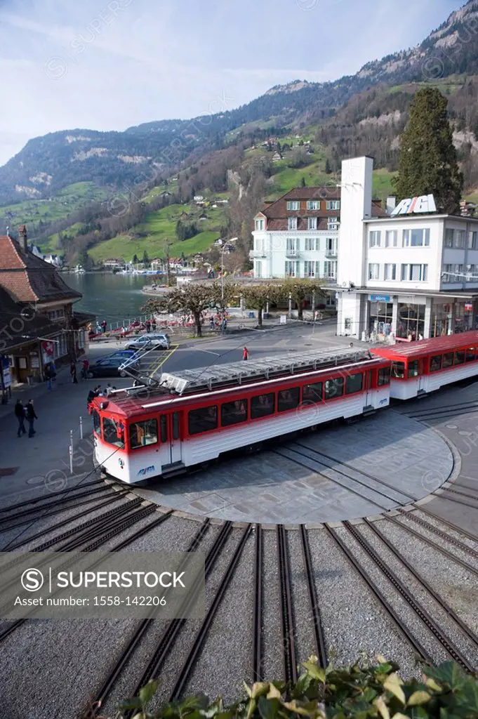 Switzerland, Lake Lucerne, Vitznau, Rigi-Bahn