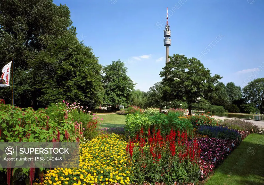 Germany, North Rhine-Westphalia, Dortmund, Westphalia-park, flower beds, city, park, park, beets, flowers, flower-splendor, bloom-splendor, Sea