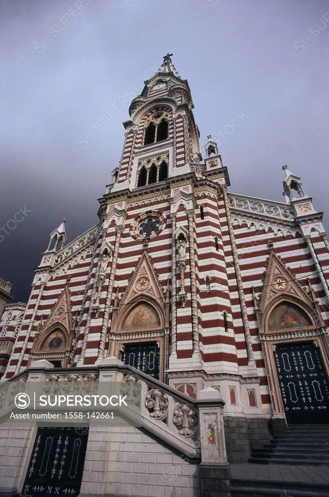 Colombia, Bogota, church Maria Del Carmen, detail, South America, capital, parish-church, Lord´s house, construction, architecture, culture, sight, de...