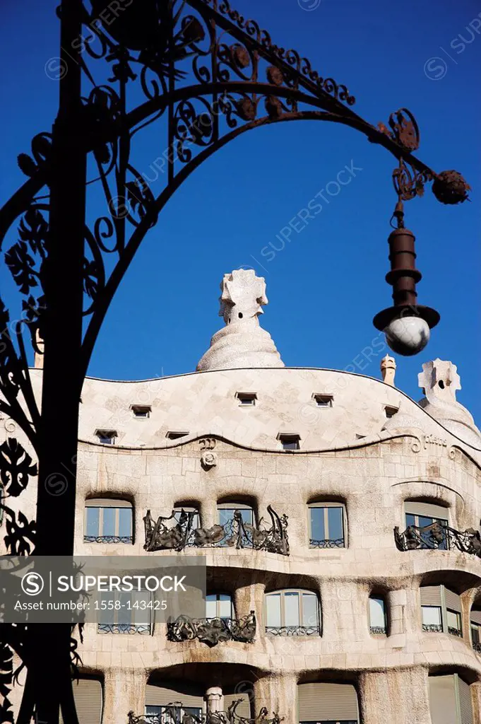 Spain, Barcelona, Casa Mila, facade, detail, buildings, construction, Gaudi_house, architecture, art, lime_sandstone, modernistically, facade_formatio...