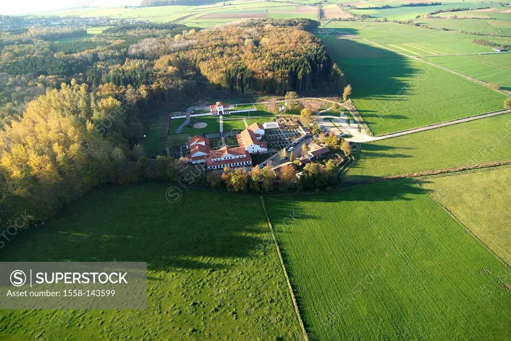 aerial_shot, Germany, Saarland, Saargau, Villa Borg