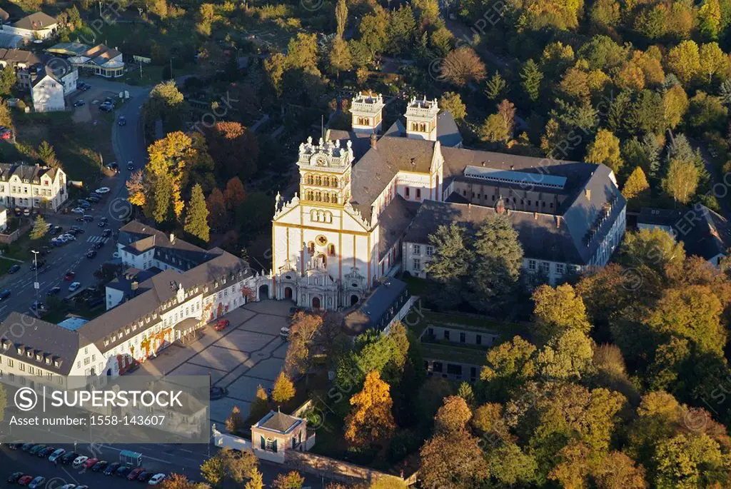 aerial_shot, Germany, Rhineland_Palatinate, Trier, benedictine abbey St. Matthias