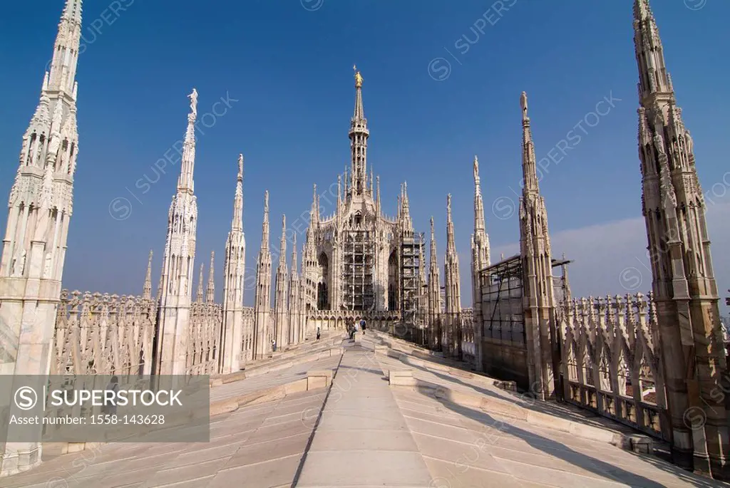 Italy, Milan, cathedral, detail, roof,