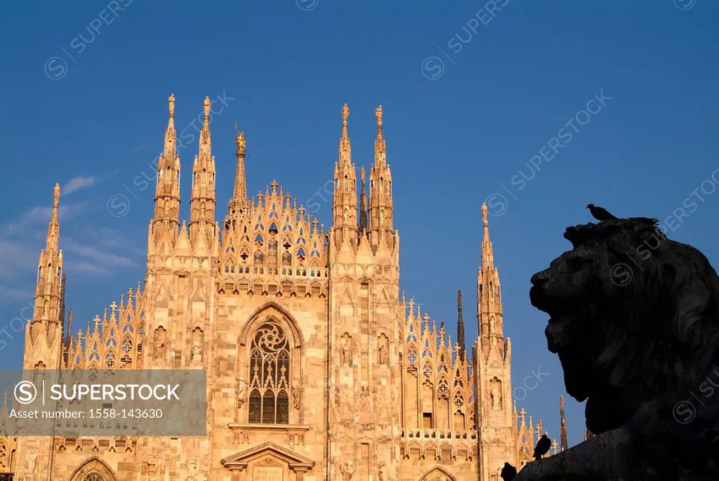 Italy, Milan, cathedral, facade, detail,