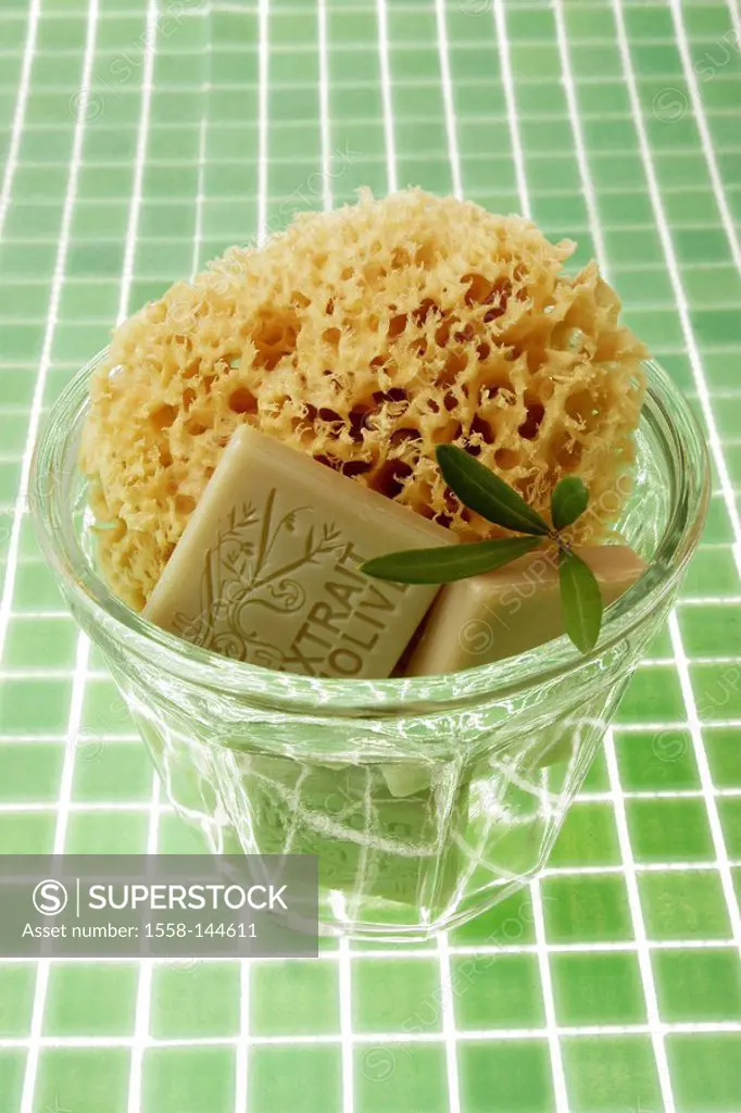 Cosmetics_articles, glass, bath_sponge, soaps, olive_branch, series, glass_receptacles, glass, nature_sponge, sponge, soap_piece, olive_soaps, symbol,...