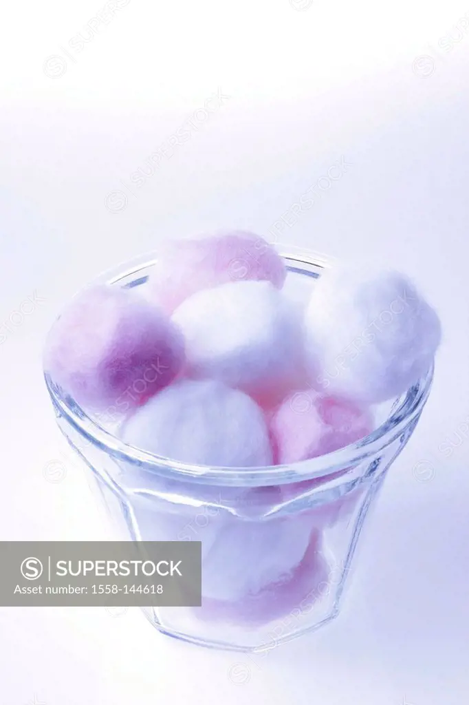 Cosmetics_articles, glass, cotton balls, series, glass_receptacles, glass, cotton wool ball, cotton wool, cotton_flakes, white, pink, woolly, soft, cl...