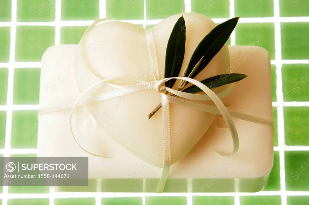 Cosmetics_articles, soaps, olive_branch, bow, series, soap_piece, olive_soaps, body_care, cleaning, takes a shower, body_hygiene, hygiene, care, skin_...