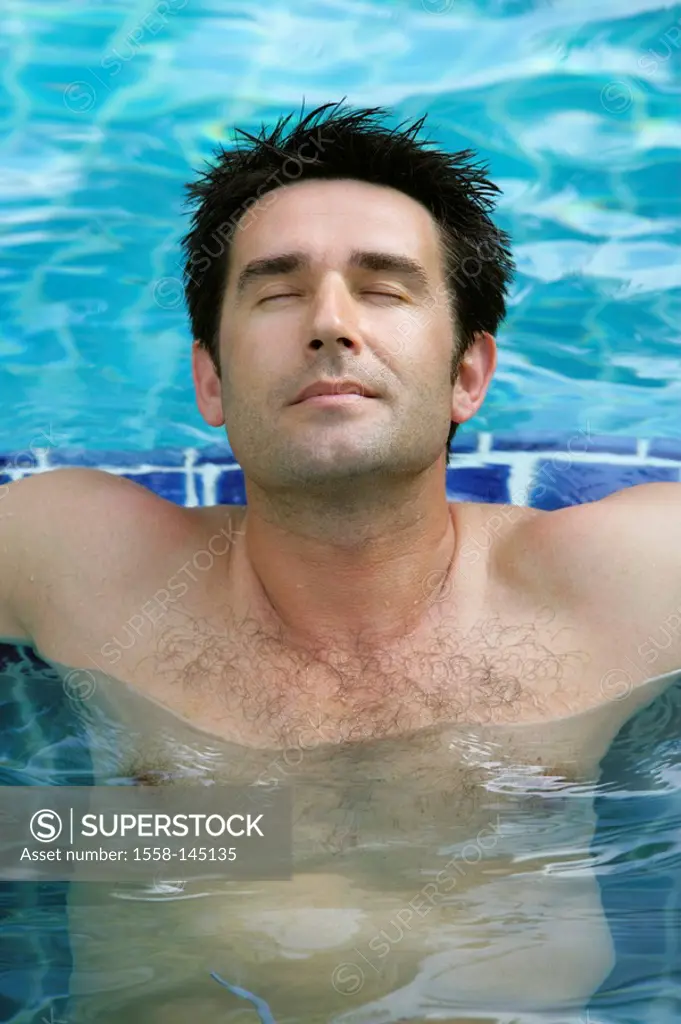 Man, pools, relaxation, relaxation, portrait,