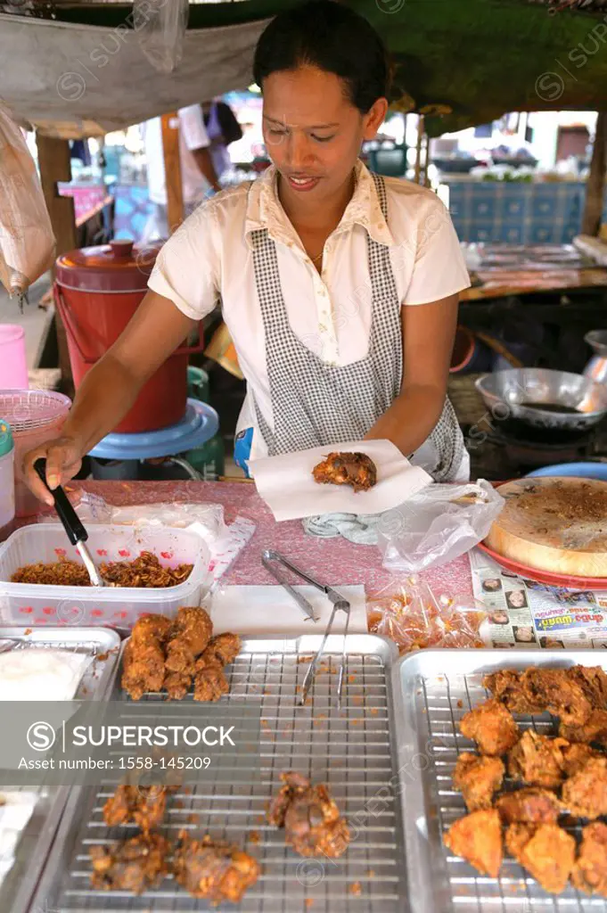 Thailand, market, sale, preparation, foods, typically, traditional,