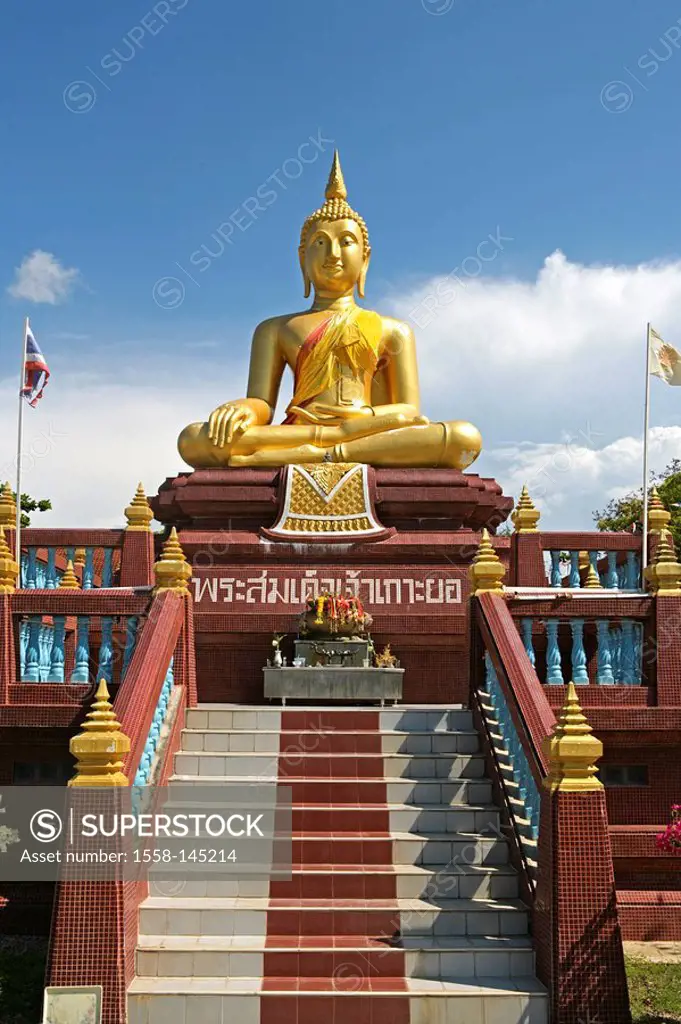Thailand, temples, detail, stairway, Buddha_figure,