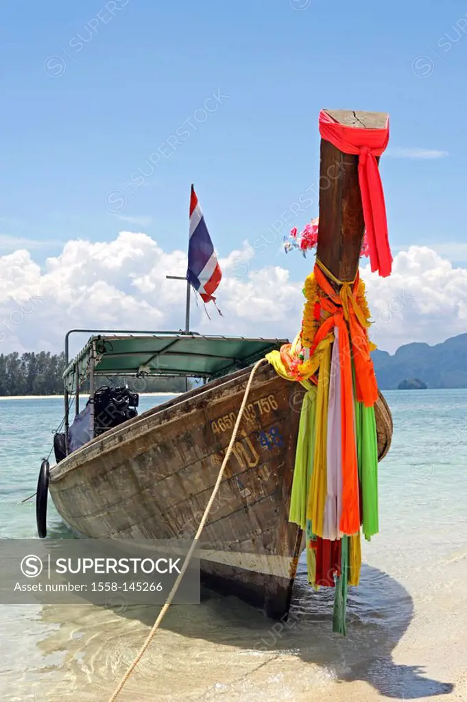 Thailand, province Krabi, Railay beach, beach, boat,