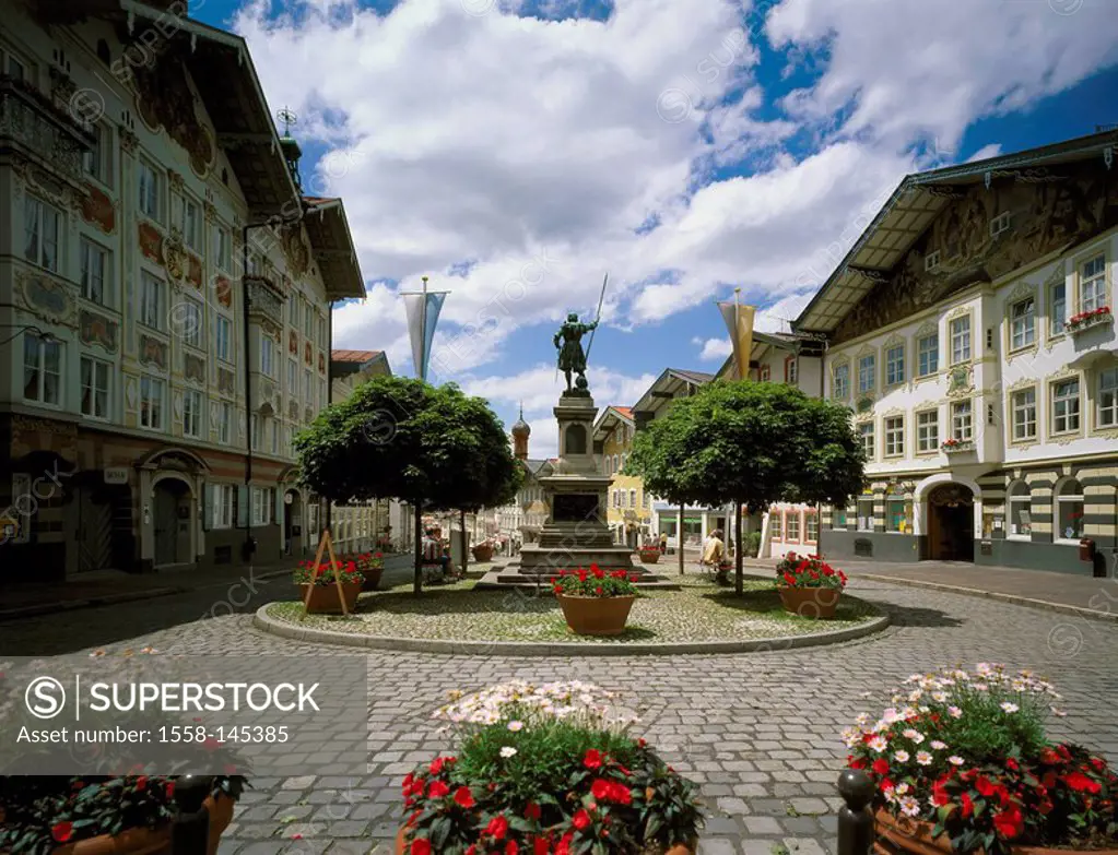 Germany, Bavaria, Bad Tölz, market_streets, monument, Upper Bavaria, Isar_corners, city, Old Town, market, houses, row of houses, buildings, architect...
