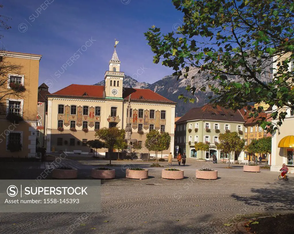 Germany, Bavaria, Bad Reichenhall, Old town hall, Upper Bavaria, Berchtesgadener land, health resort, sight, buildings, architecture, town hall_tower,...