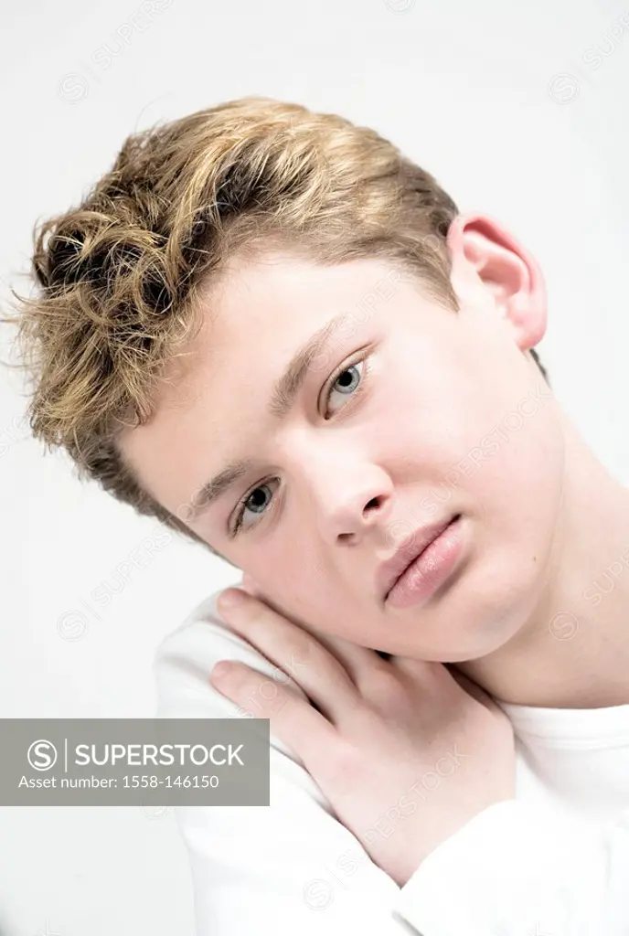 Teenagers, boy, thoughtfully, portrait, series, people, teenager, thoughts, considers , dreamy, sorrowfully, naturalness, Lifestyle, studio,interior,