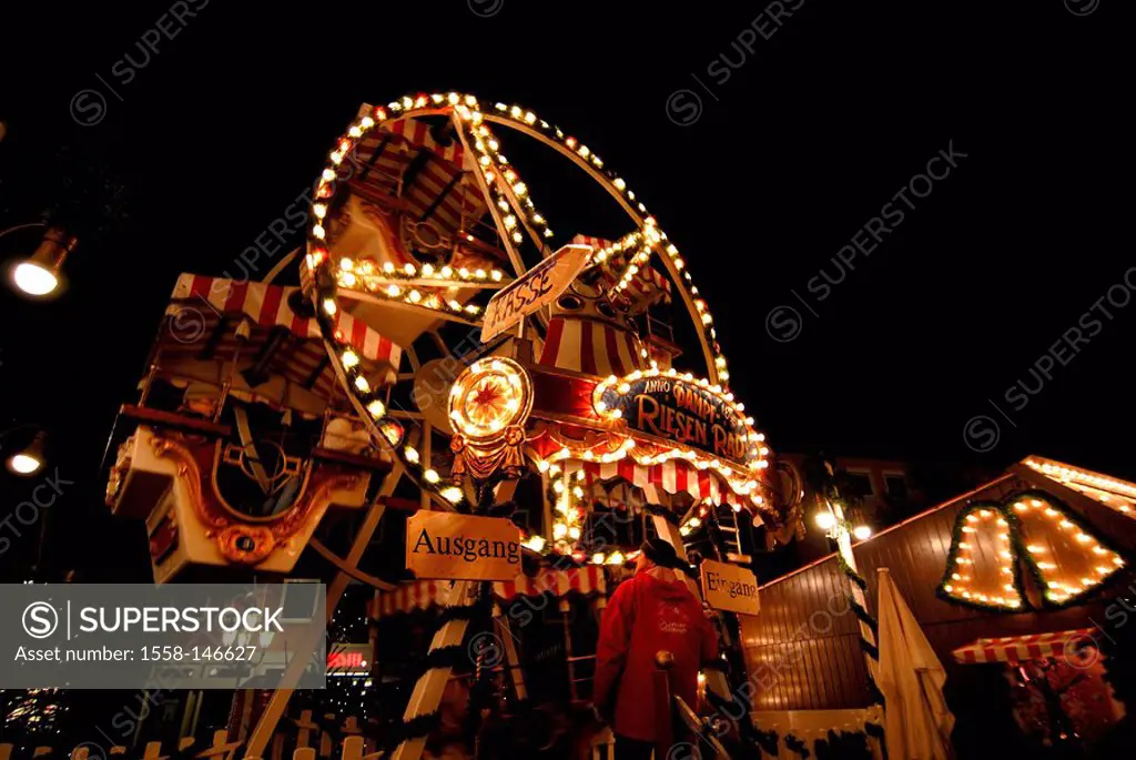 Germany, Bavaria, Nürnberg, Christmas_market, Ferris wheel, illumination, evening, franconia, Middle Franconia, driving_business, Christmas_illuminati...