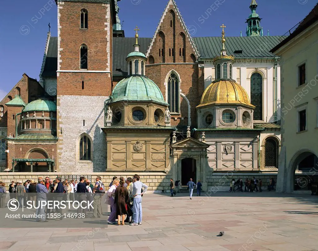 Poland, Cracow, Wawel_high, cathedral, entrance, visitors, East_Europe, small_Poland, district, palace_hills, Wawel, sight, architecture, church, cons...