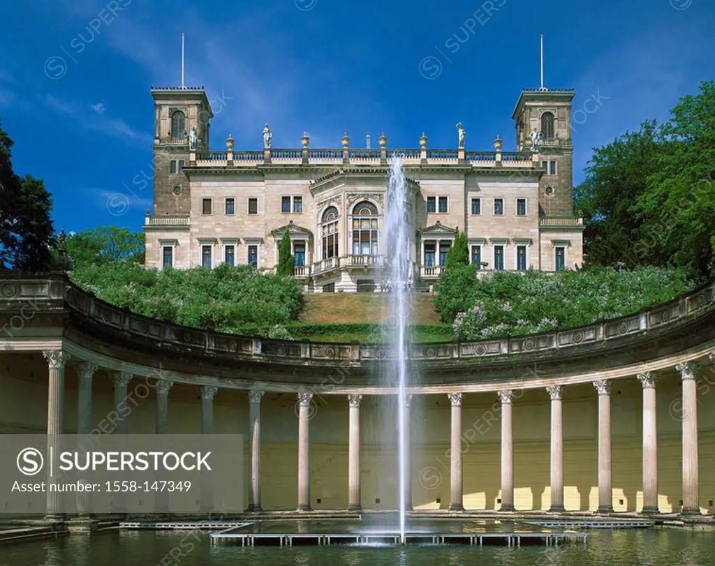 Germany, Saxony, Dresden, palace Albrechtsberg water_fountain change_hall basins fountain, Roman bath, construction, buildings, sight, builds 1851_185...
